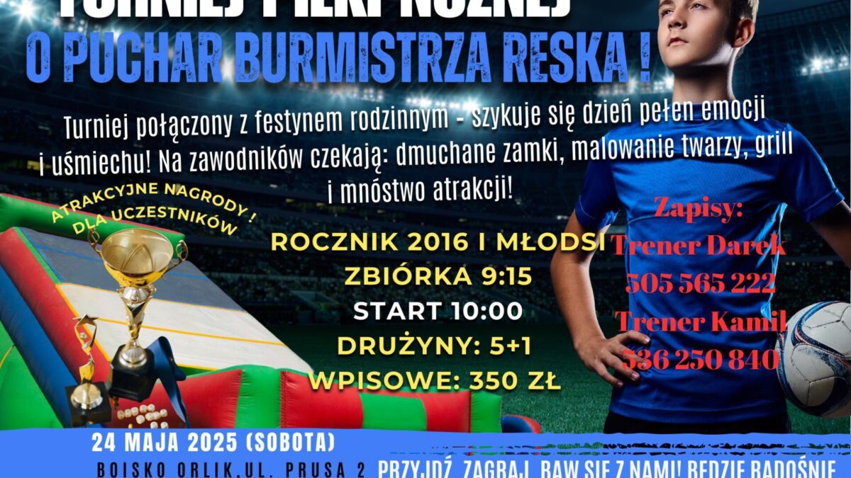Rodzinna fiesta futbolowa – Turniej Piłki Nożnej o Puchar Burmistrza Reska!