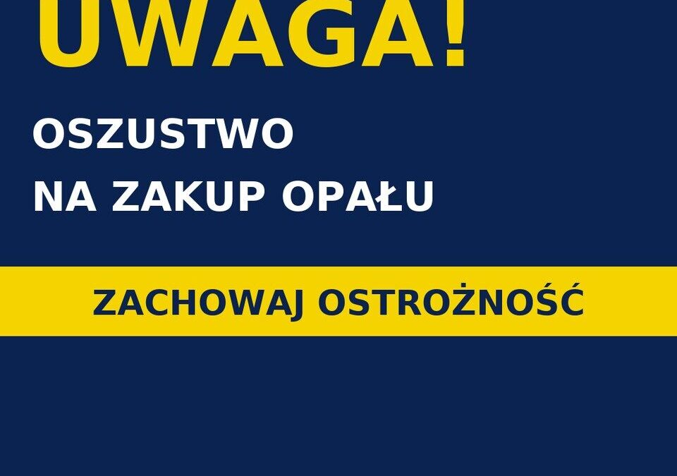 Ostrzeżenie przed oszustwami na zakup opału w powiecie łobeskim